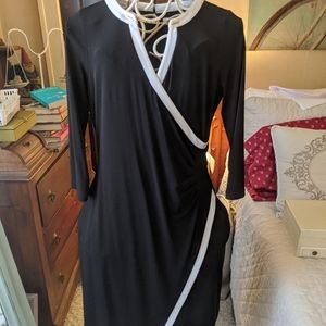 Calvin Klein Faux Wrap Black Dress